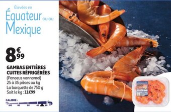 Auchan Gambas Entieres Cuites Refrigerees aanbieding