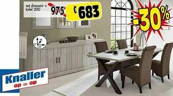 Budget Meubelen Set dressoir + tafel 200 aanbieding