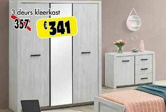 Budget Meubelen 3 deurs kleerkast aanbieding
