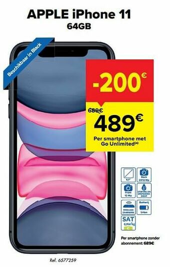 Carrefour Apple iphone 11 64 gb aanbieding