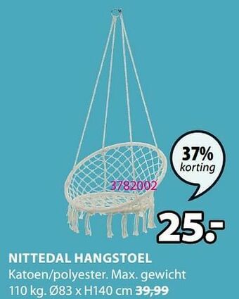 Jysk Nittedal hangstoel aanbieding