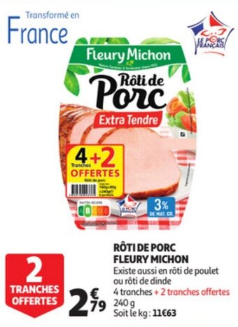 Auchan Roti De Porc Fleury Michon aanbieding