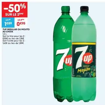 Leader Price 7 Up Regular Ou Mojito Au Choix 1.5L aanbieding