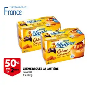 Auchan Creme brulee la laitiere caramel 4x100g aanbieding