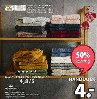 Jysk Kronborg karlstad handdoek aanbieding