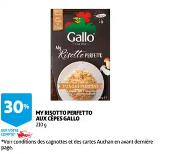 Auchan My risotto perfetto aux cepes gallo 210g aanbieding
