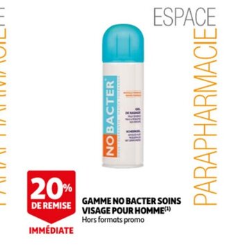 Auchan Gamme no bacter soins visage pour homme aanbieding