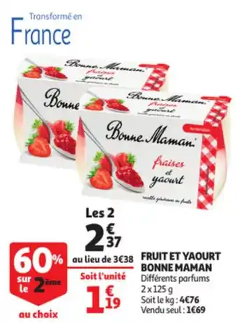 Auchan Fruit Et Yaourt Bonne Maman aanbieding