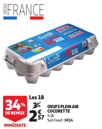 Auchan Oeufs Plein Air Cocorette aanbieding