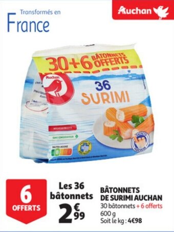 Auchan Batonnets De Surimi Auchan aanbieding