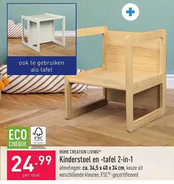 ALDI Home creations living kinderstoel en -tafel 2-in-1 aanbieding
