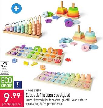 ALDI Mundo diver educatief houten speelgoed aanbieding
