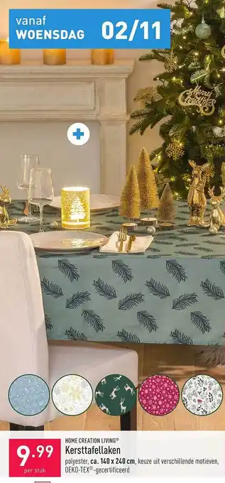 ALDI Home creation living kersttfallaken aanbieding
