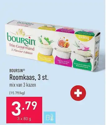 ALDI Boursin roomkaas 3st aanbieding