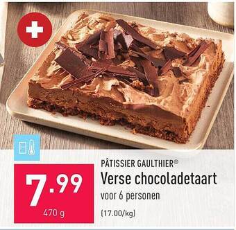ALDI Pâtissier gaulthier verse chocoladetaart aanbieding