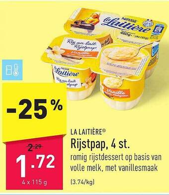 ALDI La laitière rijstpap 4 st aanbieding