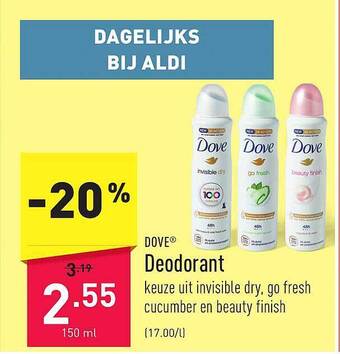 ALDI Dove deodorant aanbieding
