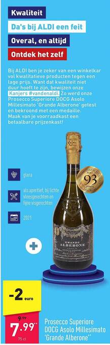 ALDI Prosecco superiore docg asolo millesimato grande alberone aanbieding