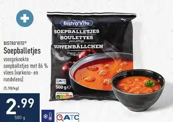 ALDI Bistro'vite soepballetjes aanbieding