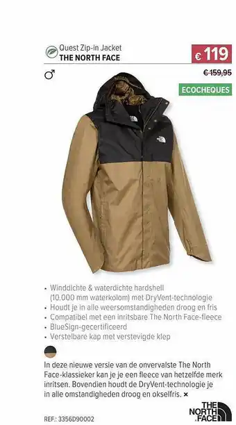 AS Adventure Quest zip-in jacket the north face aanbieding
