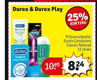 Kruidvat Durex & durex play 25% korting aanbieding