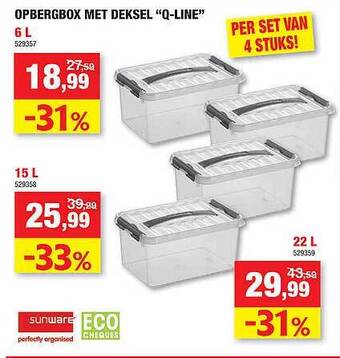 Hubo Opbergbox met deksel aanbieding
