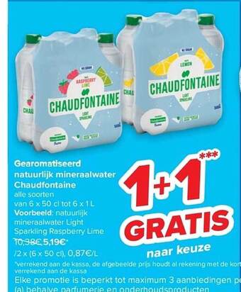 Carrefour Gearomatiseerd natuurlijk mineraalwater chaudfontaine aanbieding