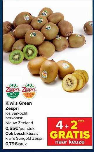 Carrefour Kiwi's green zespri aanbieding