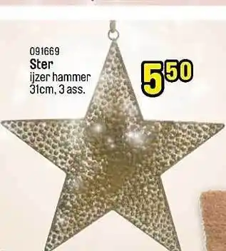 Happyland Ster ijzer hammer 31cm 3ass aanbieding
