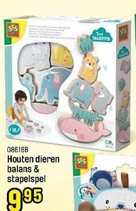 Happyland Houten dieren balans & stapelspel aanbieding