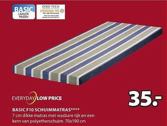 Jysk Basic f10 schuimmatras aanbieding