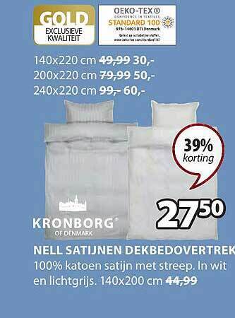 Jysk Kronborg nell satijnen dekbedovertrek aanbieding