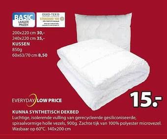 Jysk Kunna synthetisch dekbed aanbieding