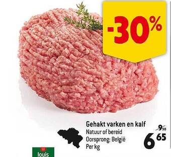 Louis Delhaize Gehakt varken en kalf aanbieding