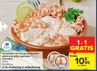 Hyper Carrefour Terracotta van vis op oostendse wijze met grijze garnalen aanbieding
