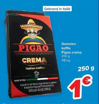 Gemalen koffie pigao crema