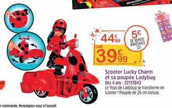 Scotter Lucky Charm et sa poupee Ladybug 26 cm - 32117843