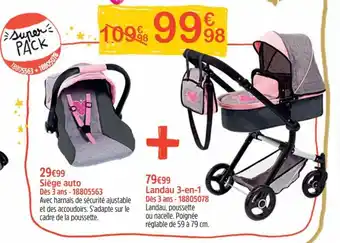 Super Pack - Siege auto 18805563 + Landau 3 en 1, 79 cm 18805078