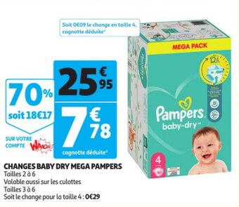 Auchan Changes Baby Dry Mega Pampers aanbieding