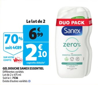Auchan Gel Douche Sanex Essentiel aanbieding