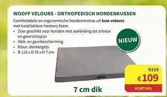 Wooff velours - orthopedisch hondenkussen