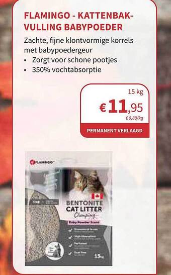 Flamingo-kattenbak-vulling babypoeder
