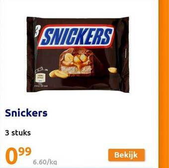 Action Snickers aanbieding