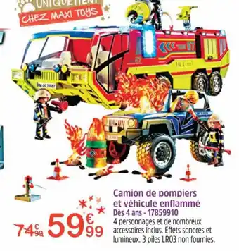 Camion de Pompiers et Vehicule Enflamme Des 4 ans- 17859910