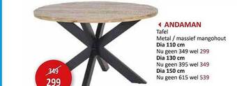 Weba Andaman tafel aanbieding