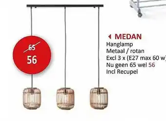 Weba Medan hanglamp metaal rotan aanbieding