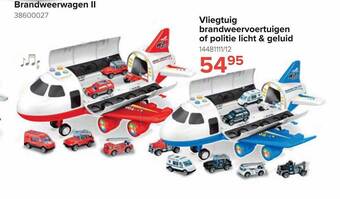 Euroshop Vliegtuig brandweervoertuigen of politie licht & geluid aanbieding