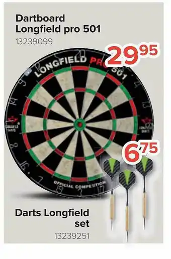 Dartboard longfield pro 501, darts longfield set