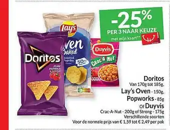 Intermarché Doritos, lay's oven, popworks of duyvis aanbieding