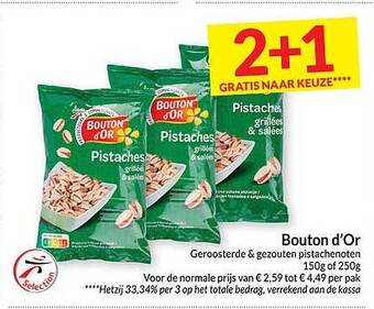 Intermarché Bouton d'or geroosterde & gezouten pistachenoten aanbieding